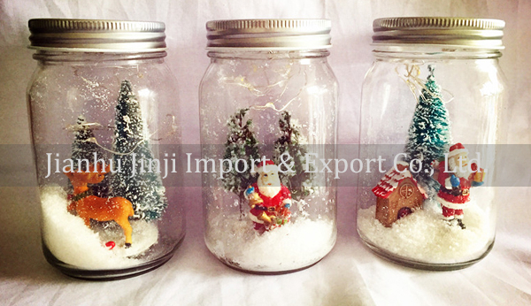 Christmas glass bottle