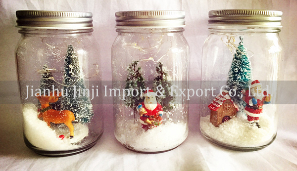 Christmas glass bottle