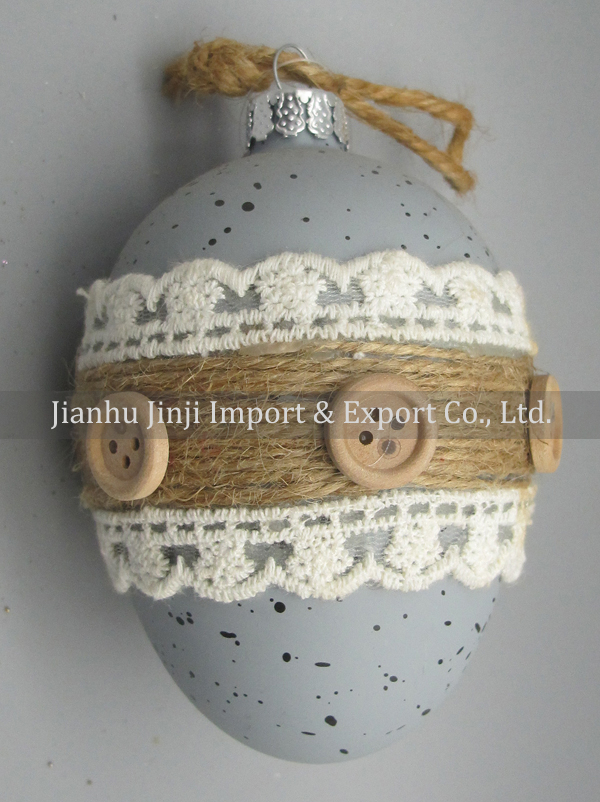 Glass easter egg with colour paint