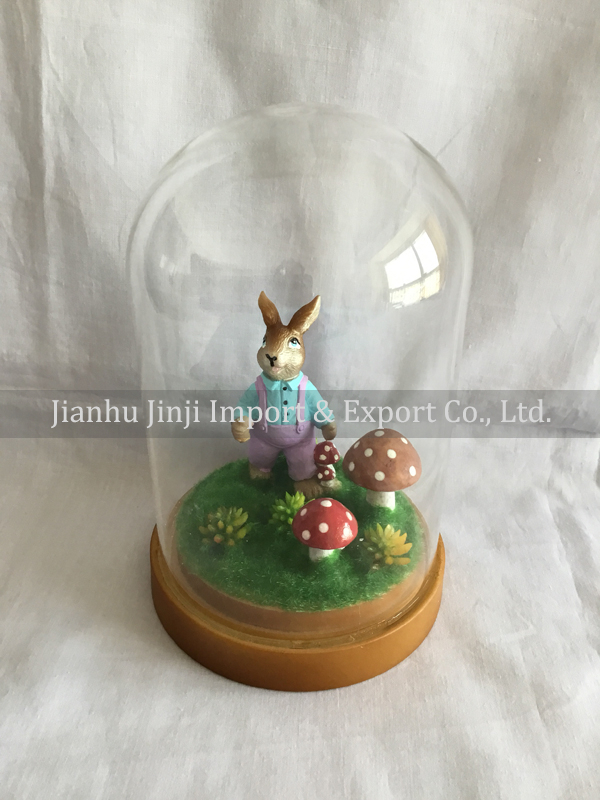 Glass easter decoration with led base