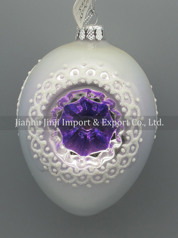 Glass easter egg with colour paint