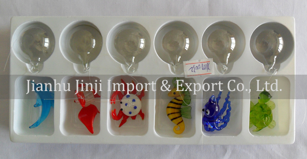 Glass bubble animal in fish tank