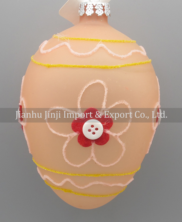 Glass easter egg with colour paint