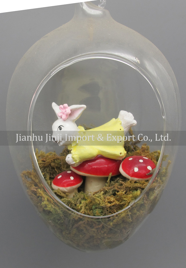 Glass easter egg with colour paint