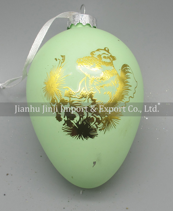 Glass easter egg with colour paint