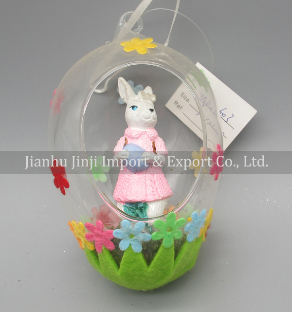Glass easter egg with colour paint