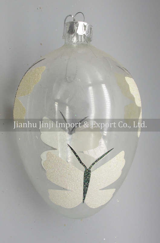 Glass easter egg with colour paint