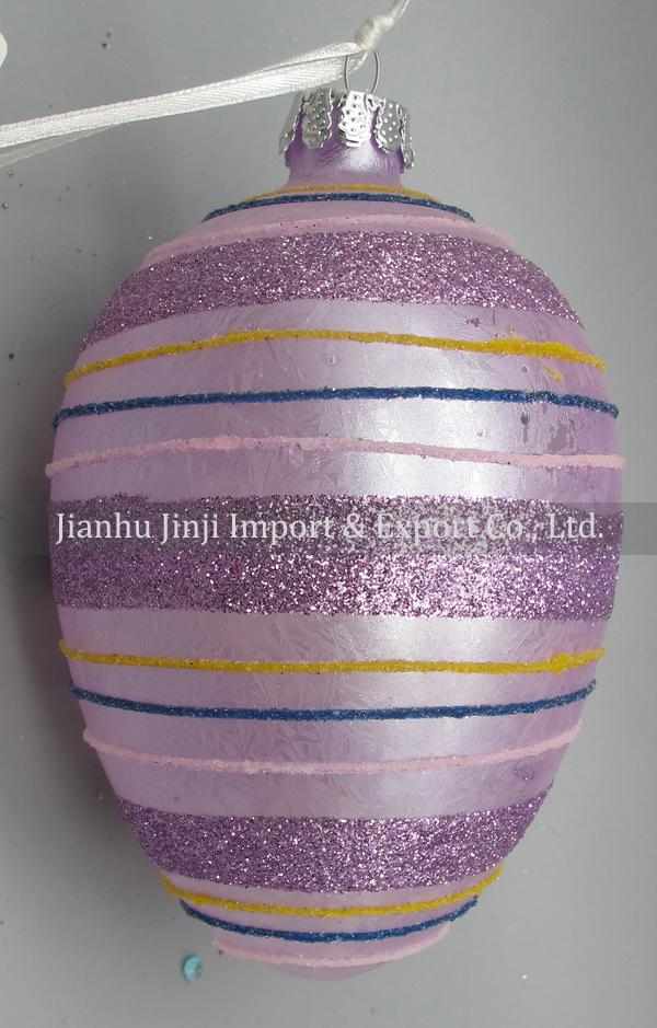 Glass easter egg with colour paint