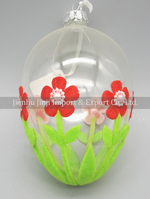 Glass easter egg with colour paint