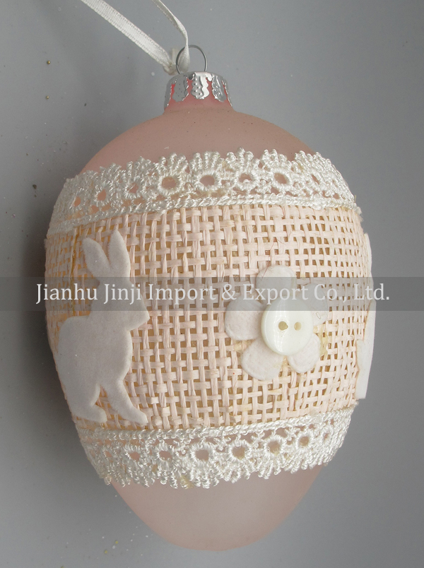 Glass easter egg with colour paint