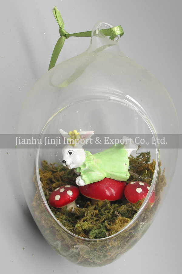 Glass easter egg with colour paint