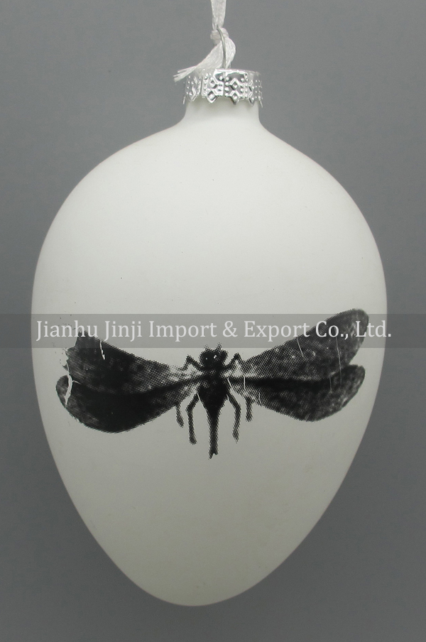 Glass easter egg with colour paint