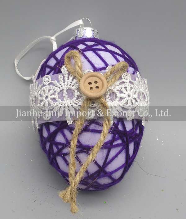 Glass easter egg with colour paint