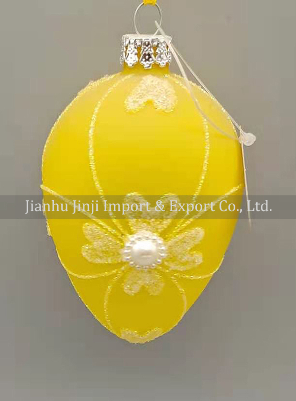 Glass easter egg with colour paint