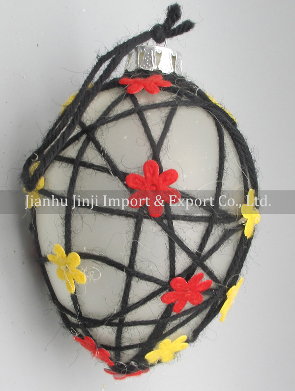 Glass easter egg with colour paint