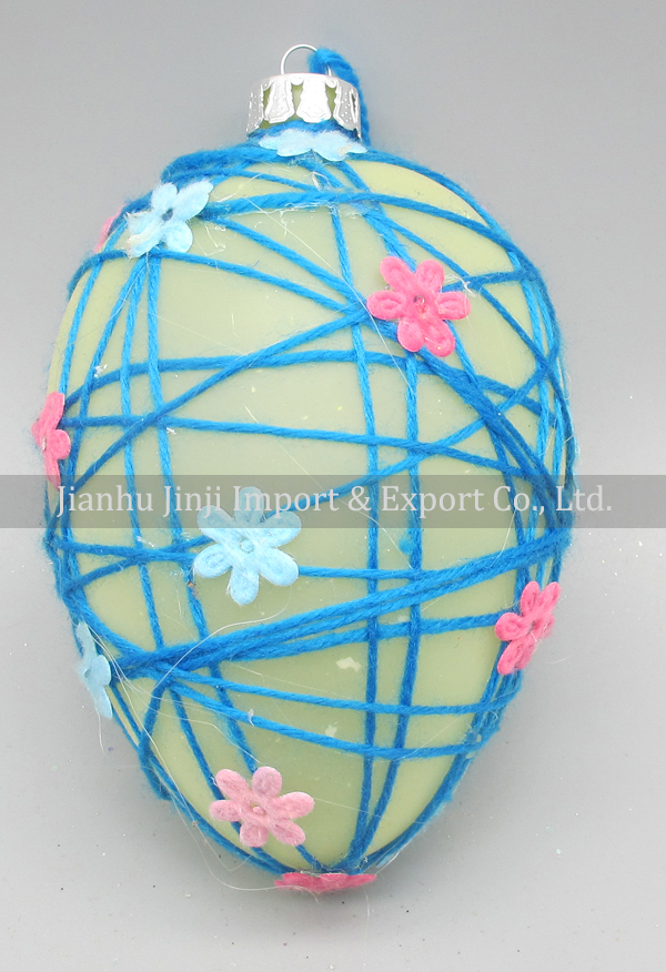 Glass easter egg with colour paint