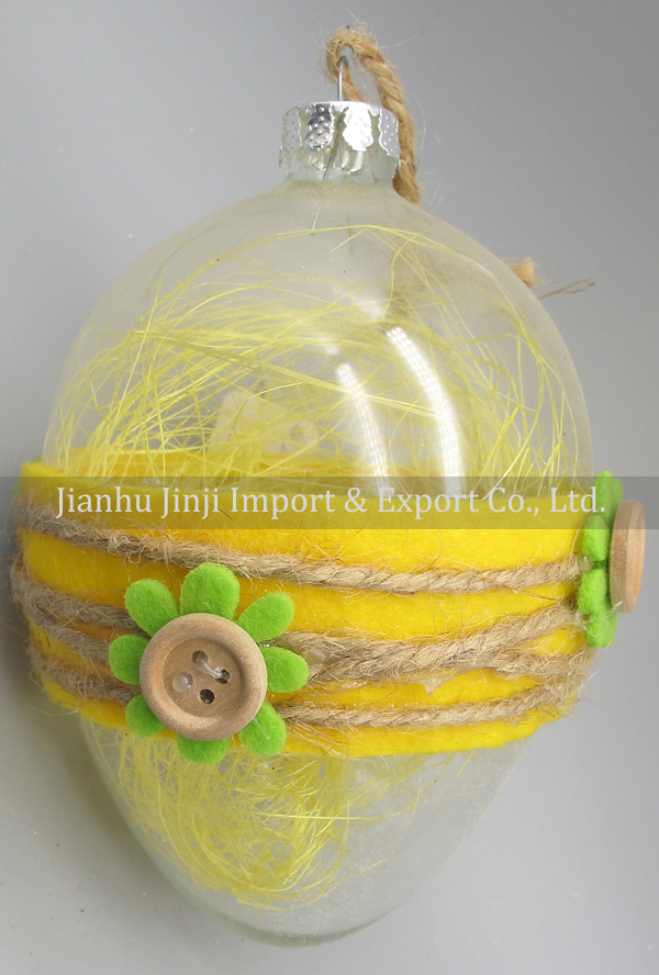 Glass easter egg with colour paint