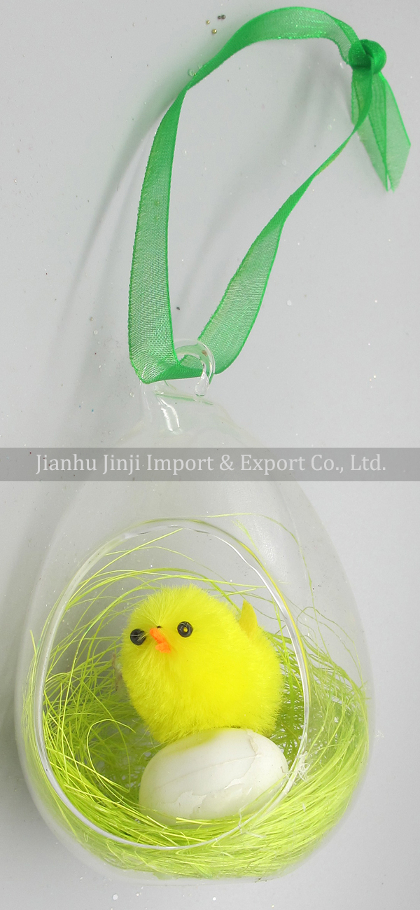 Glass easter egg with colour paint