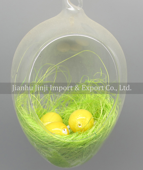 Glass easter egg with colour paint