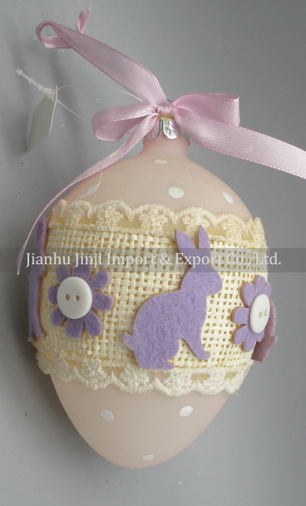 Glass easter egg with colour paint