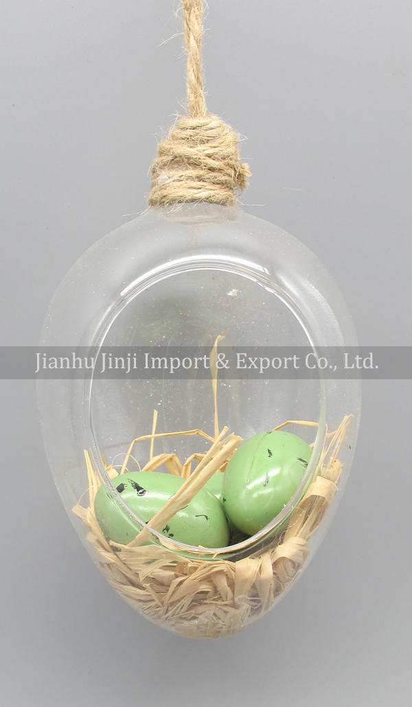Glass easter egg with colour paint