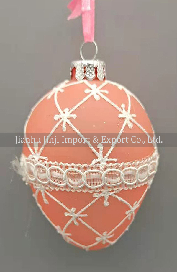 Glass easter egg with colour paint