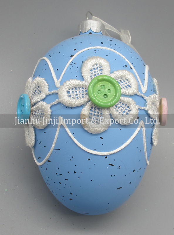 Glass easter egg with colour paint