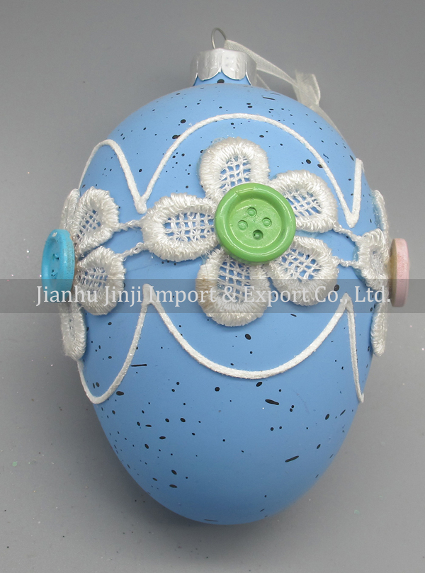 Glass easter egg with colour paint