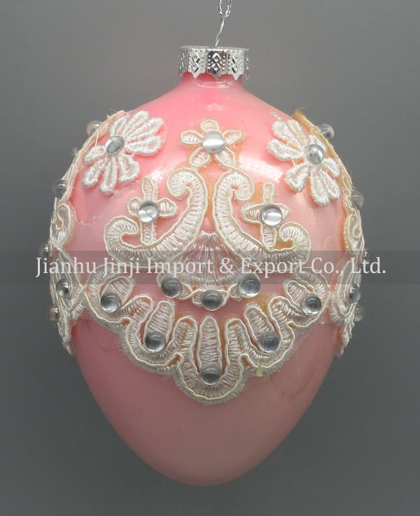 Glass easter egg with colour paint