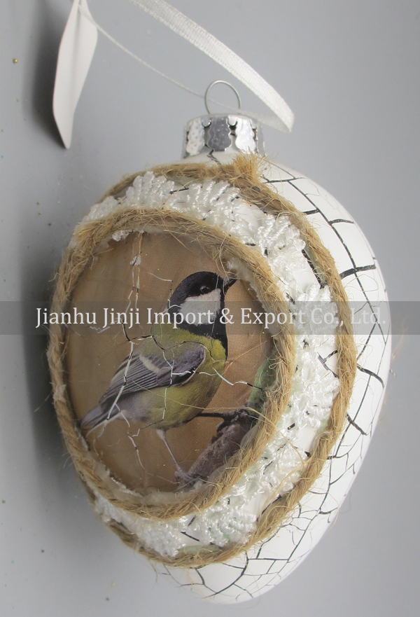 Glass easter egg with colour paint