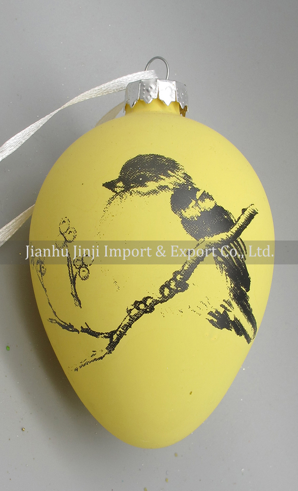 Glass easter egg with colour paint
