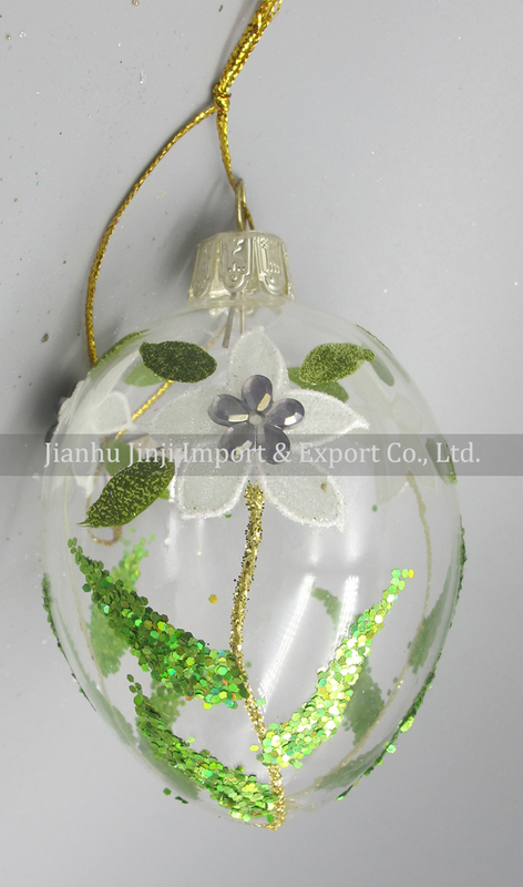 Glass easter egg with colour paint