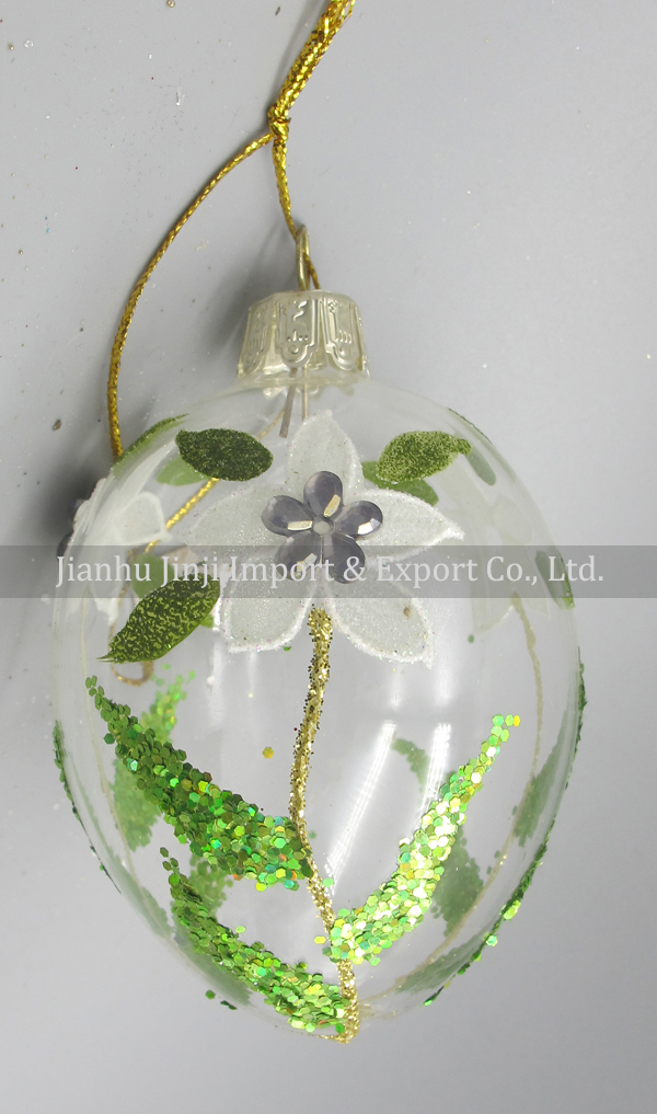 Glass easter egg with colour paint