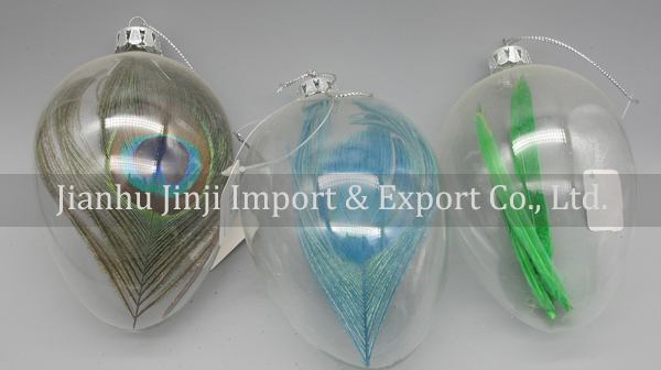 Glass easter egg with colour paint