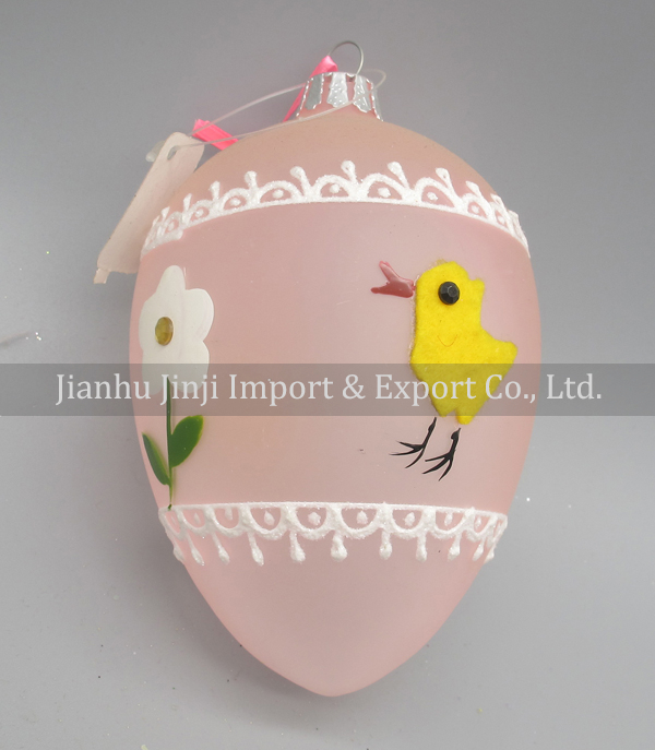 Glass easter egg with colour paint