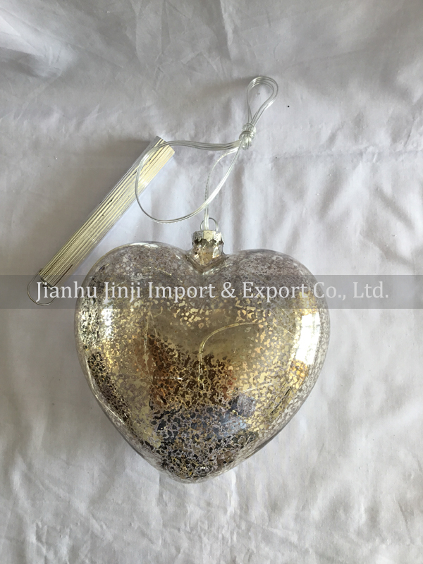 Glass heart with led light