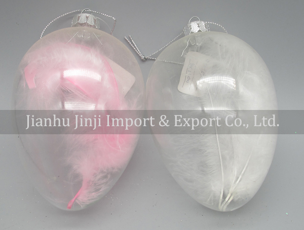 Glass easter egg with colour paint