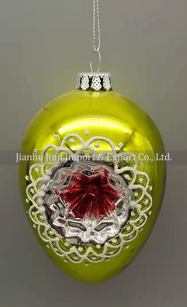 Glass easter egg with colour paint