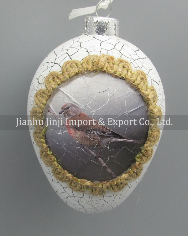 Glass easter egg with colour paint