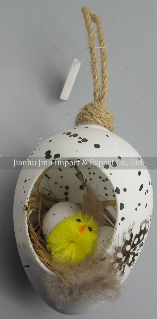 Glass easter egg with colour paint