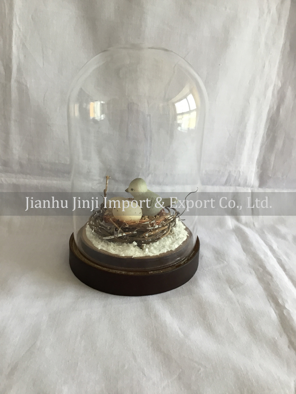 Glass easter decoration with led base